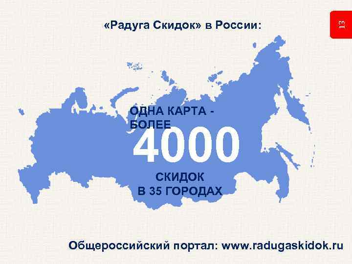 13 «Радуга Скидок» в России: ОДНА КАРТА - БОЛЕЕ 4000 СКИДОК В 35 ГОРОДАХ