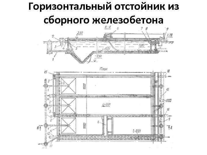 Горизонтальный отстойник из сборного железобетона 
