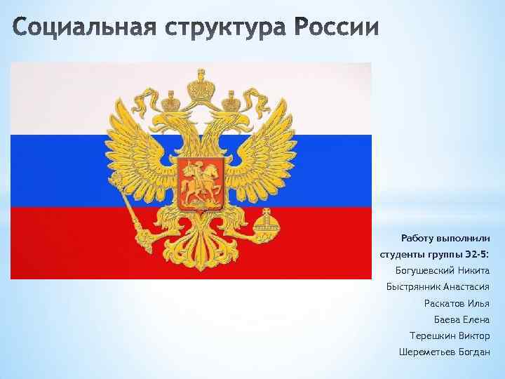 Работу выполнили студенты группы Э 2 -5: Богушевский Никита Быстрянник Анастасия Раскатов Илья Баева