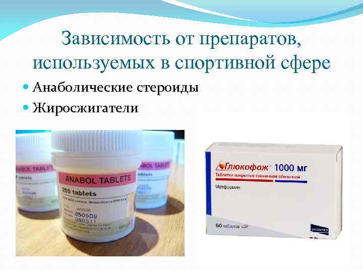 Зависимость от препаратов, используемых в спортивной сфере Анаболические стероиды Жиросжигатели 