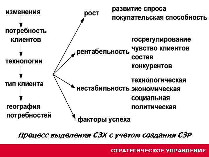 Процесс выделения СЗХ с учетом создания СЗР 