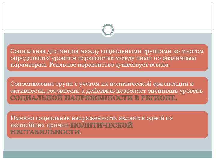 Социальная дистанция между социальными группами во многом определяется уровнем неравенства между ними по различным