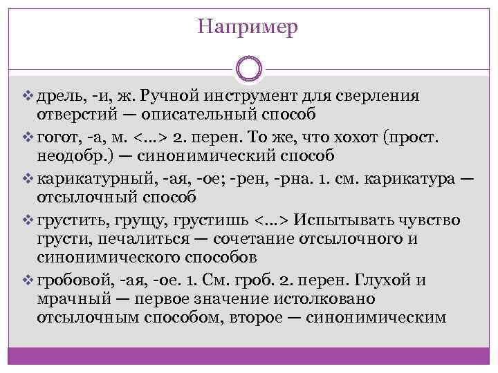 Словарная статья для лингвистического словаря