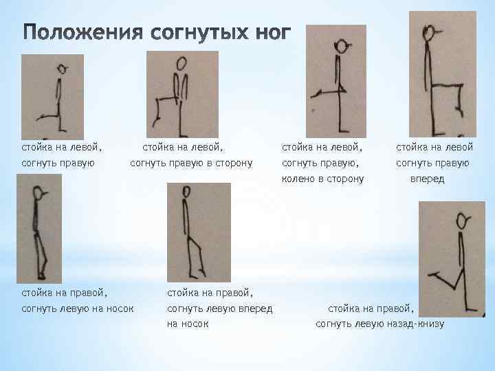 стойка на левой, согнуть правую в сторону стойка на левой, стойка на левой согнуть