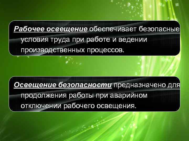 Для чего предназначено освещение