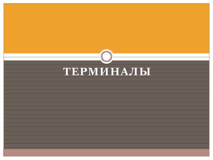 ТЕРМИНАЛЫ 