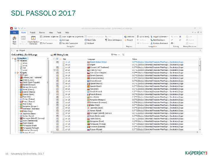 SDL PASSOLO 2017 16 Kaspersky Online Help, 2017 