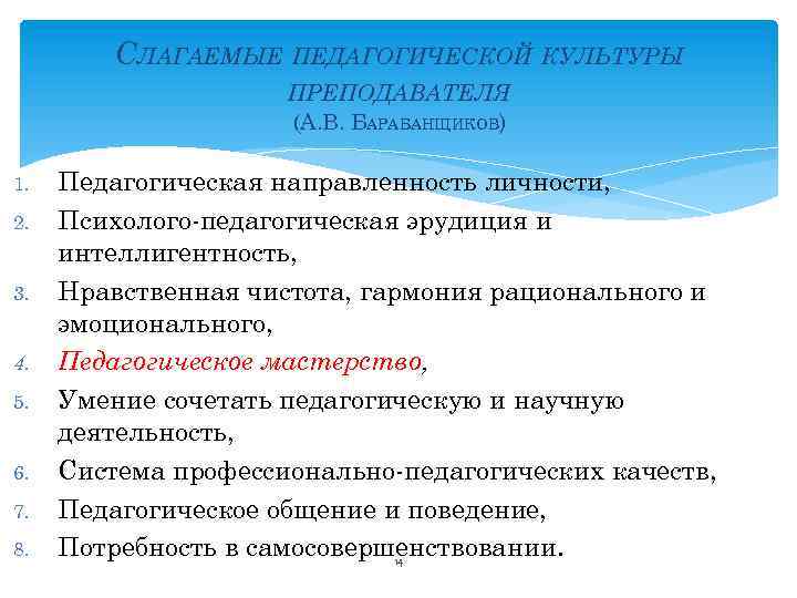 Культура преподавателя