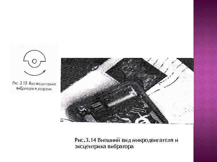 Рис. 3. 14 Внешний вид микродвигателя и эксцентрика вибратора 
