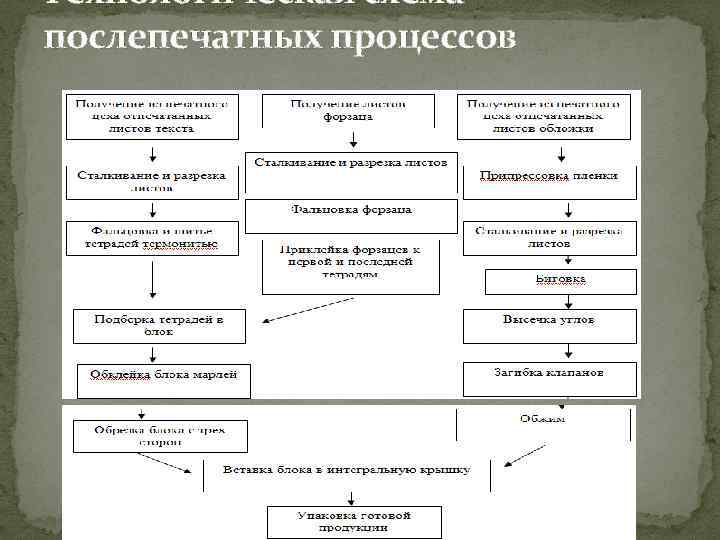 Технологическая схема изготовления книжного издания