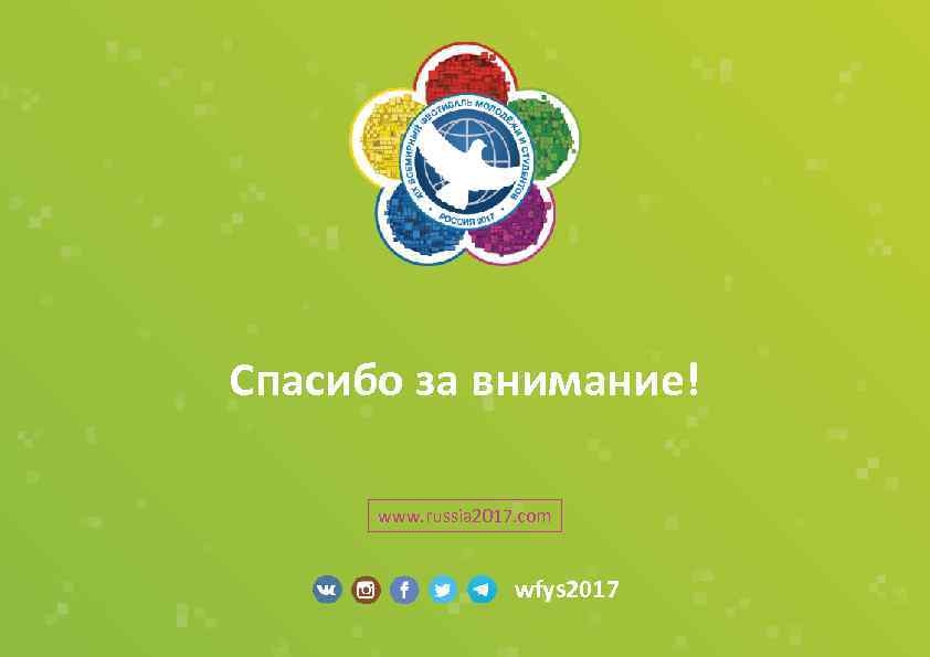 Спасибо за внимание! www. russia 2017. com wfys 2017 