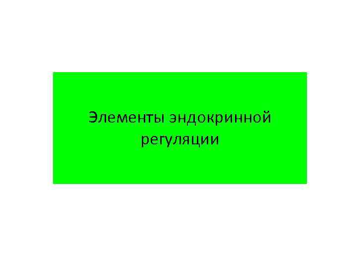 Элементы эндокринной регуляции 