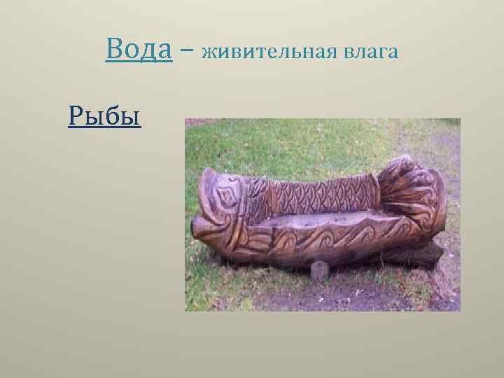 Вода – живительная влага Рыбы 