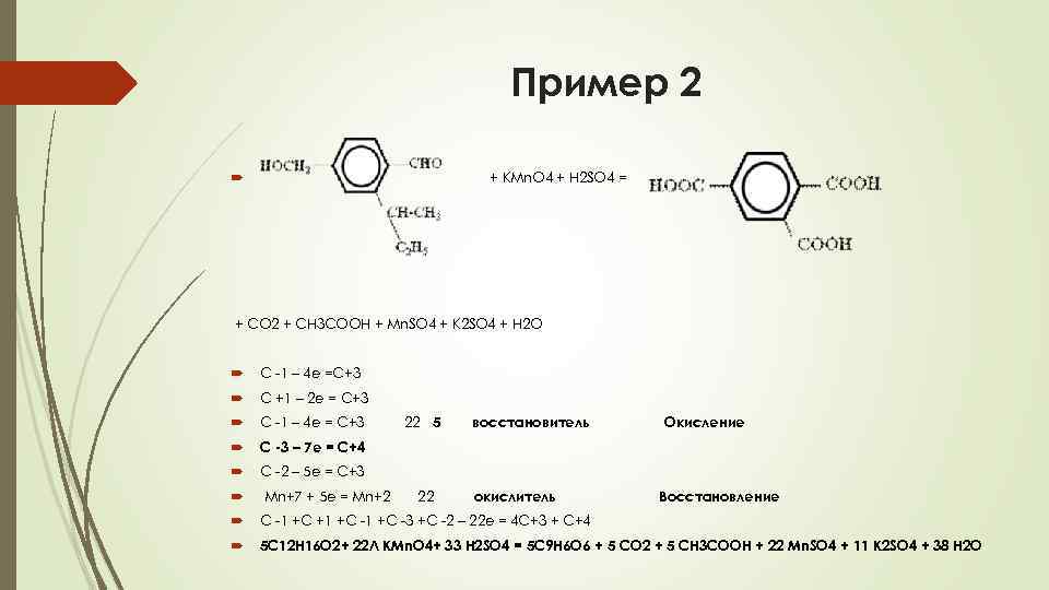 O 4 + H 2 SO 4 = + CO 2 + CH 3 COOH + Mn. 