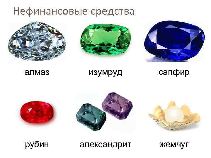 Нефинансовые средства алмаз изумруд сапфир рубин александрит жемчуг 
