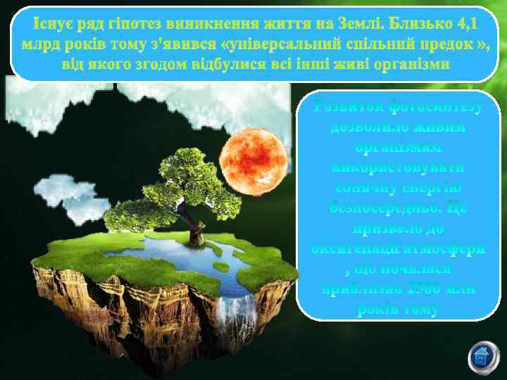 Існує ряд гіпотез виникнення життя на Землі. Близько 4, 1 млрд років тому з'явився
