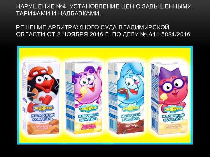 НАРУШЕНИЕ № 4. УСТАНОВЛЕНИЕ ЦЕН С ЗАВЫШЕННЫМИ ТАРИФАМИ И НАДБАВКАМИ. РЕШЕНИЕ АРБИТРАЖНОГО СУДА ВЛАДИМИРСКОЙ