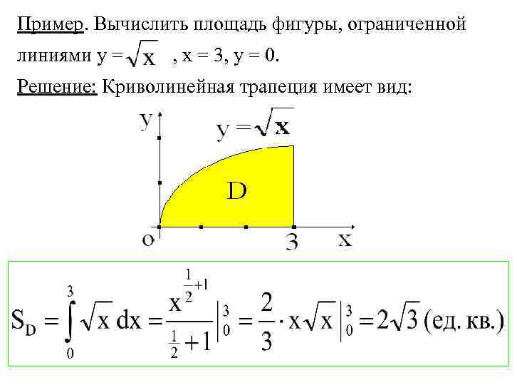 Вычислить площадь ограниченной линиями примеры