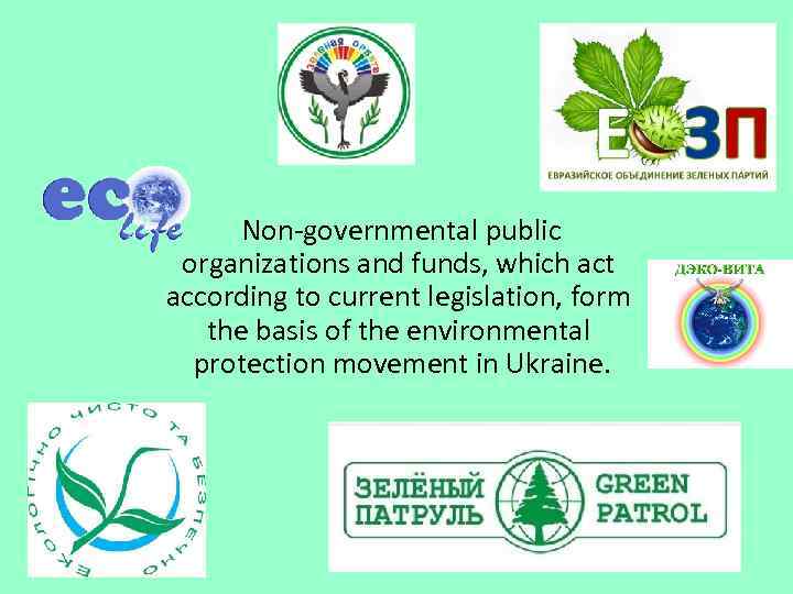 Non-governmental public organizations and funds, which act according to current legislation, form the basis