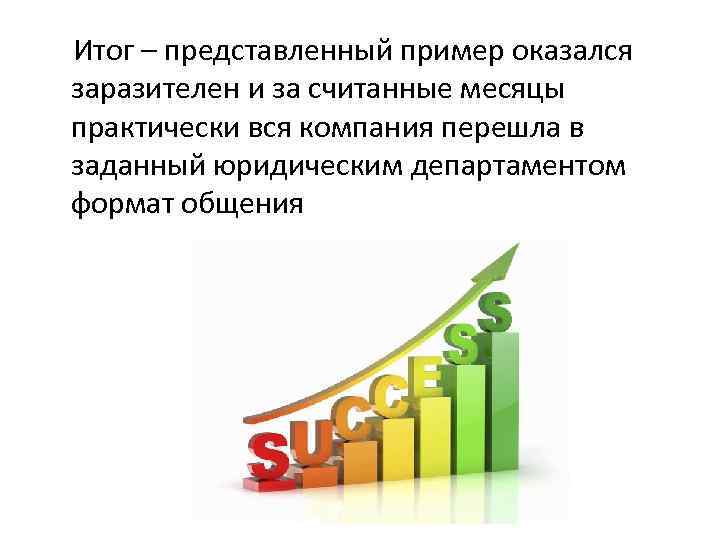 Итог – представленный пример оказался заразителен и за считанные месяцы практически вся компания перешла