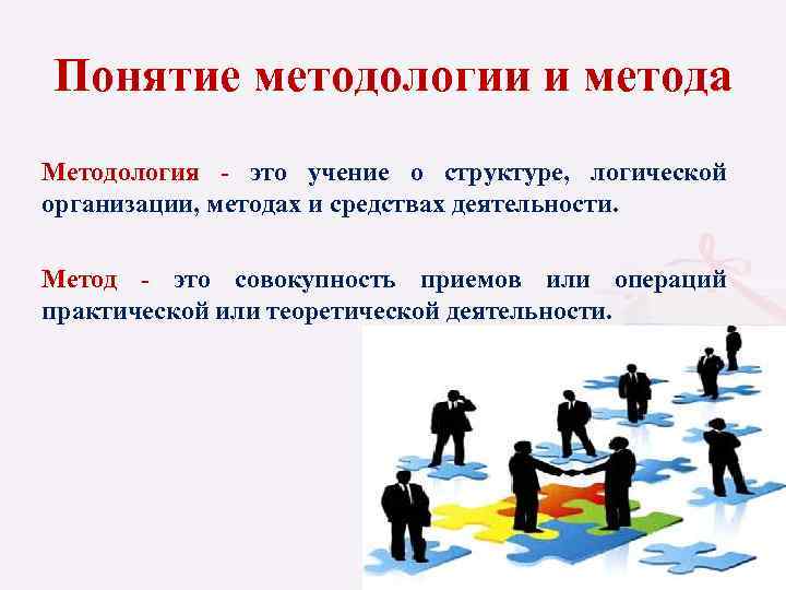 Понятие методологии и метода Методология - это учение о структуре, логической организации, методах и