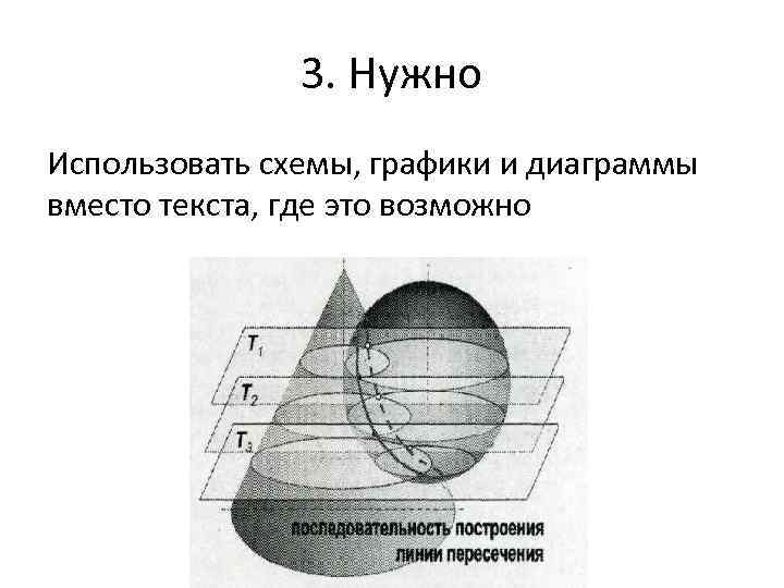 3. Нужно Использовать схемы, графики и диаграммы вместо текста, где это возможно 