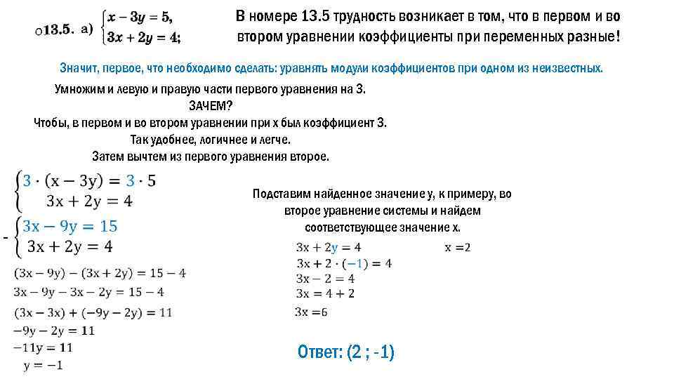 Система методом алгебраического сложения