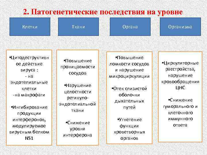 2. Патогенетические последствия на уровне Клетки • Цитодеструктивн ое действие вируса : - на