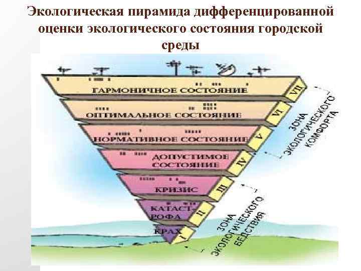 Экологическая пирамида дифференцированной оценки экологического состояния городской среды 