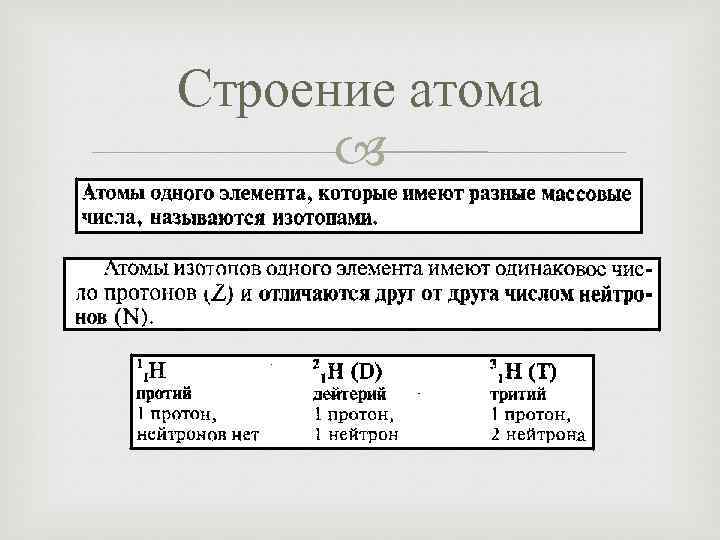 Строение атома 