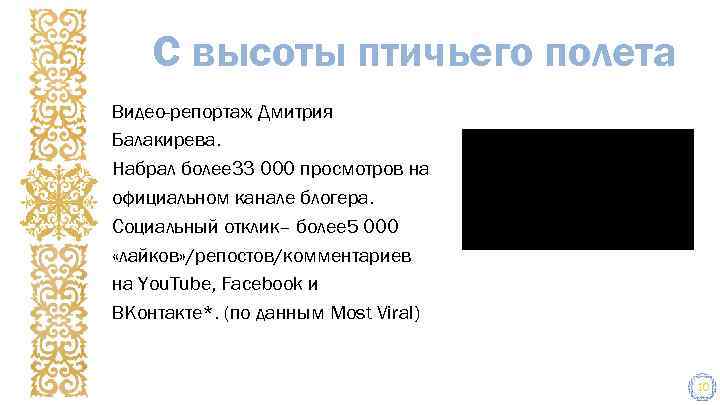 С высоты птичьего полета Видео-репортаж Дмитрия Балакирева. Набрал более 33 000 просмотров на официальном