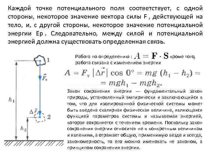 Каждой точке потенциального поля соответствует, с одной стороны, некоторое значение вектора силы F ,
