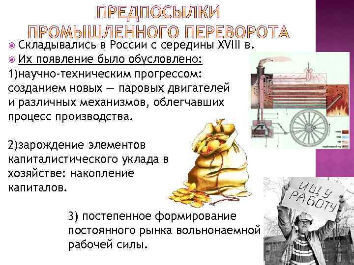 Складывались в России с середины XVIII в. Их появление было обусловлено: 1)научно-техническим прогрессом: созданием
