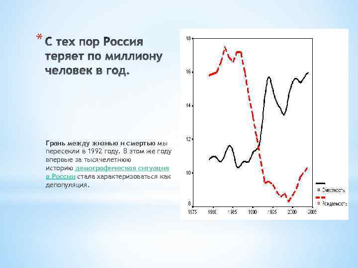 * Грань между жизнью и смертью мы пересекли в 1992 году. В этом же