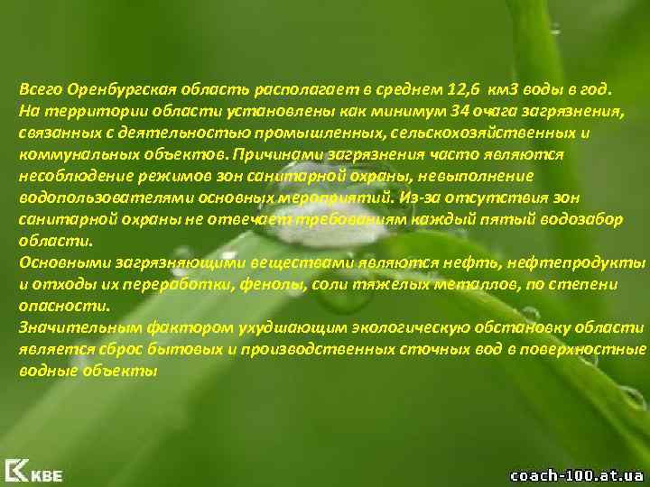 Презентация на тему экологические проблемы оренбургской области