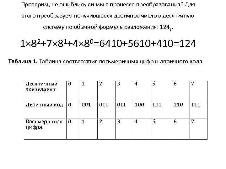 Проверим, не ошиблись ли мы в процессе преобразования? Для этого преобразуем получившееся двоичное число