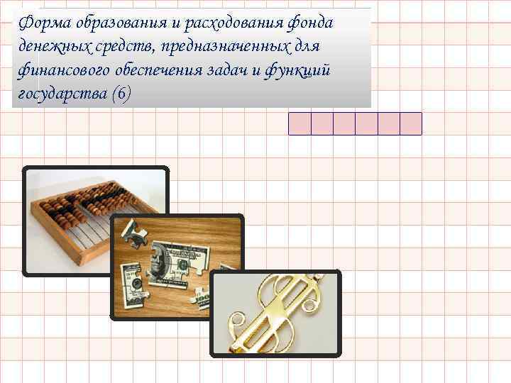 Форма образования и расходования фонда денежных средств, предназначенных для финансового обеспечения задач и функций