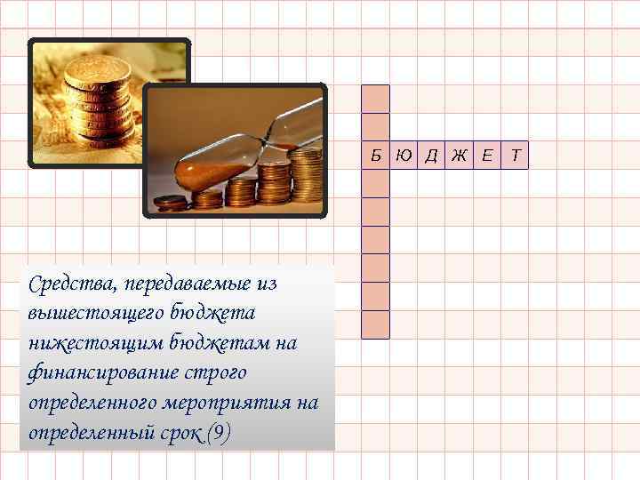 Б Ю Д Ж Е Средства, передаваемые из вышестоящего бюджета нижестоящим бюджетам на финансирование