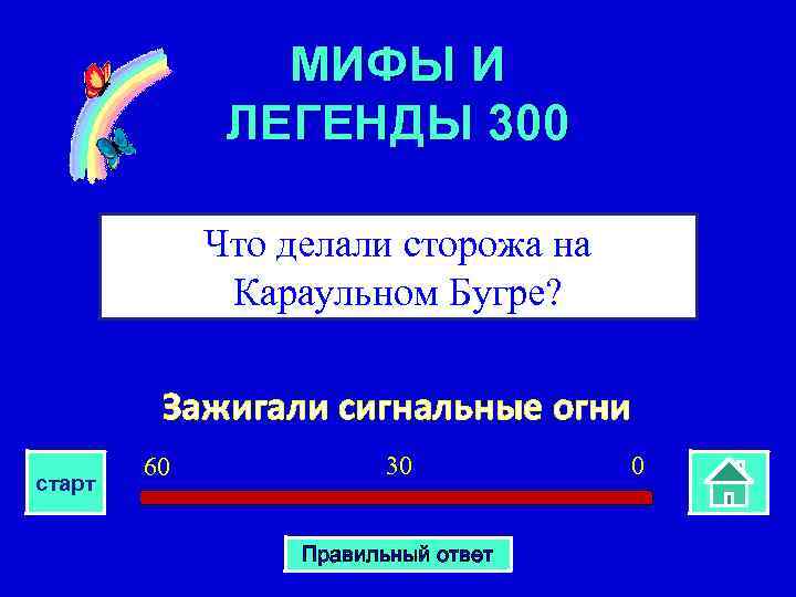 МИФЫ И ЛЕГЕНДЫ 300 Что делали сторожа на Караульном Бугре? Зажигали сигнальные огни старт