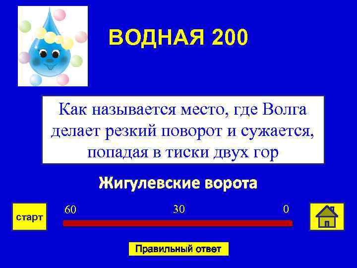 ВОДНАЯ 200 Как называется место, где Волга делает резкий поворот и сужается, попадая в