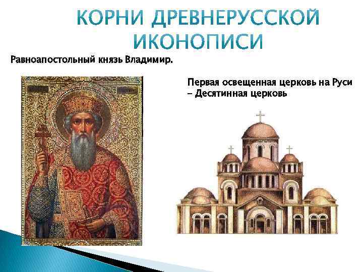 Равноапостольный князь Владимир. Первая освещенная церковь на Руси – Десятинная церковь 
