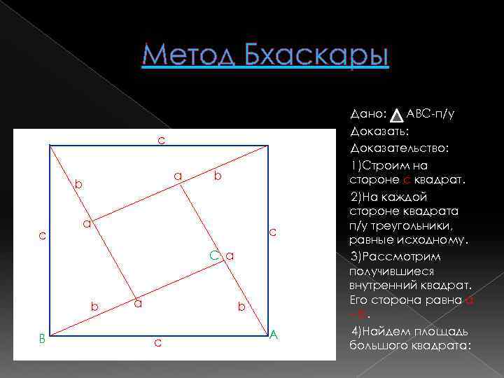 Метод Бхаскары с a b с b a с С a b В a