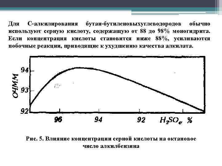 Для С-алкилирования бутан-бутиленовыхуглеводородов обычно используют серную кислоту, содержащую от 88 до 98% моногидрита. Если