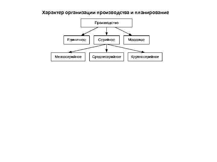 Характер организации производства и планирование 