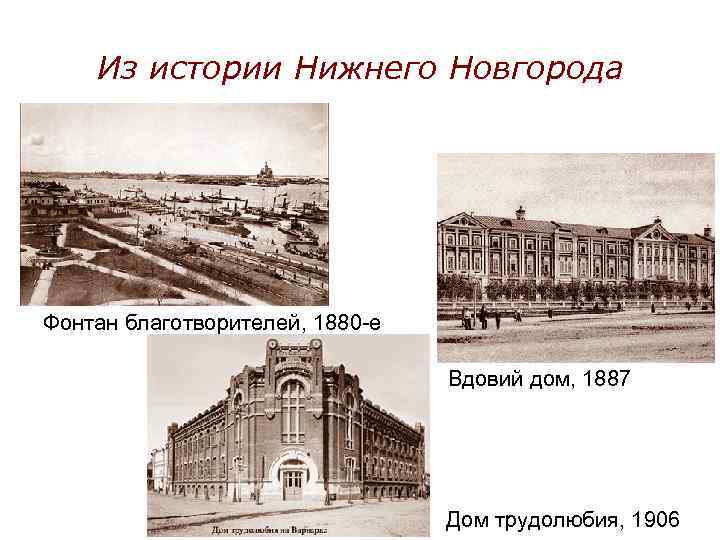 История нижнего. Фонтан благотворителей Нижний Новгород. Площадь Маркина Нижний Новгород 19 века. Вдовий дом Нижний Новгород. Вдовий дом Лядова.