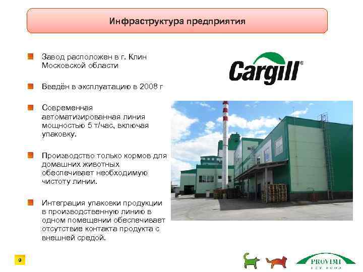 Инфраструктура предприятия Завод расположен в г. Клин Московской области Введён в эксплуатацию в 2008