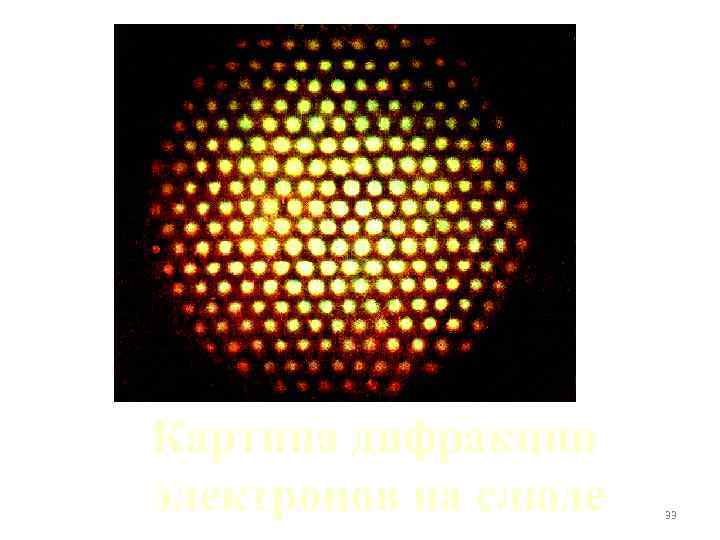 Картина дифракции электронов на слюде 33 