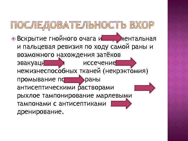  Вскрытие гнойного очага инструментальная и пальцевая ревизия по ходу самой раны и возможного