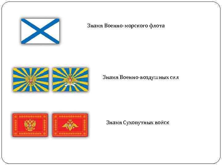 Знамя Военно-морского флота Знамя Военно-воздушных сил Знамя Сухопутных войск 