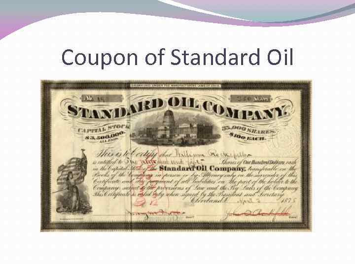 Coupon of Standard Oil 